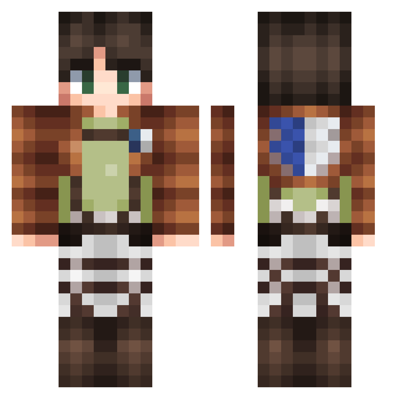 Deaths_Defender Minecraft skin, front and back view