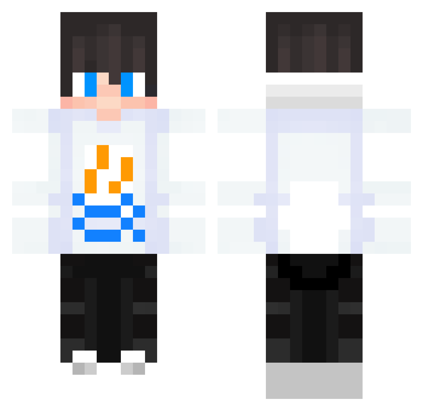 Rodis7 Minecraft skin, front and back view
