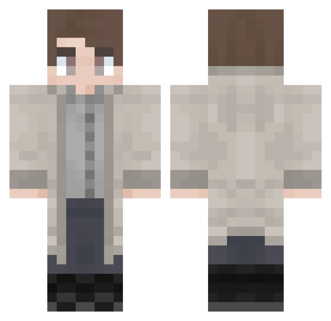wellf1re Minecraft skin, front and back view