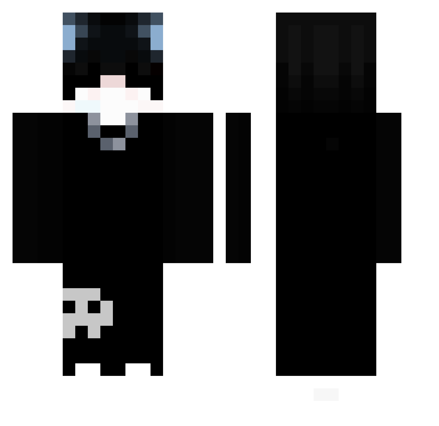 Sklt0 Minecraft skin, front and back view