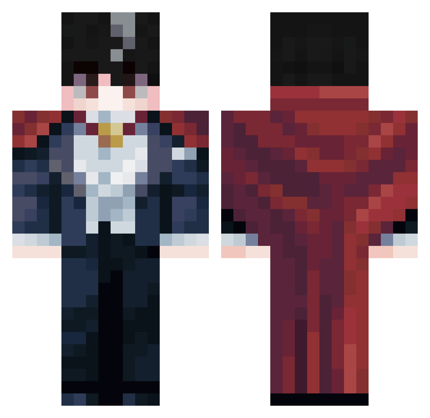 ElTriky Minecraft skin, front and back view