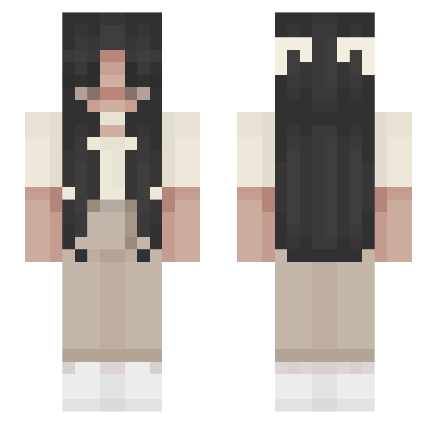 Marsiella Minecraft skin, front and back view