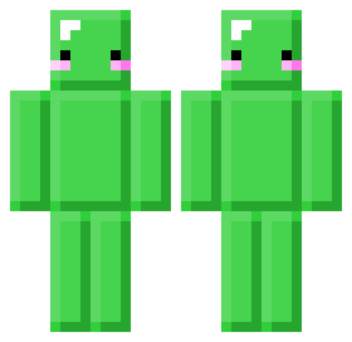 thuidium Minecraft skin, front and back view
