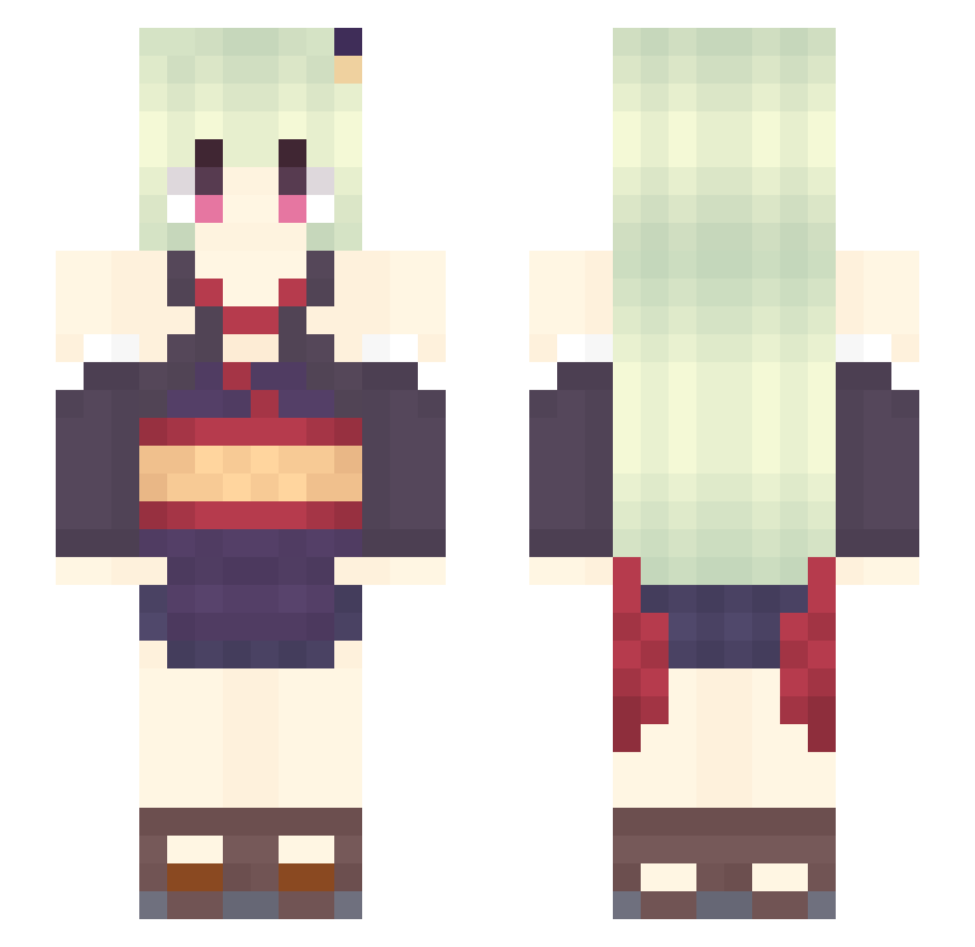 liujinxin Minecraft skin, front and back view