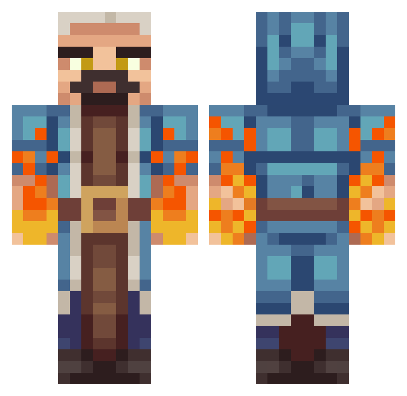 marciog420 Minecraft skin, front and back view