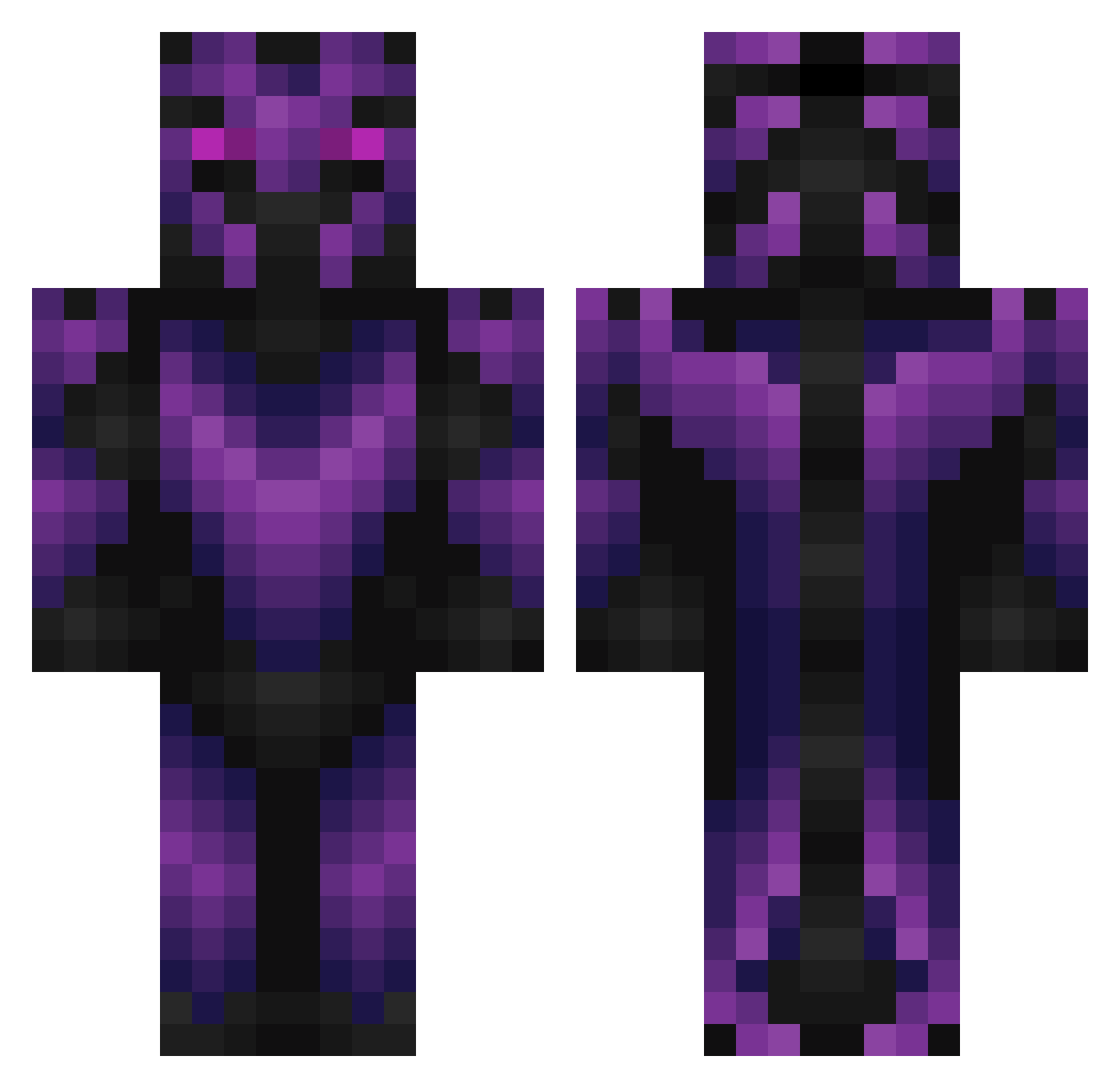 TheMisterX Minecraft skin, front and back view