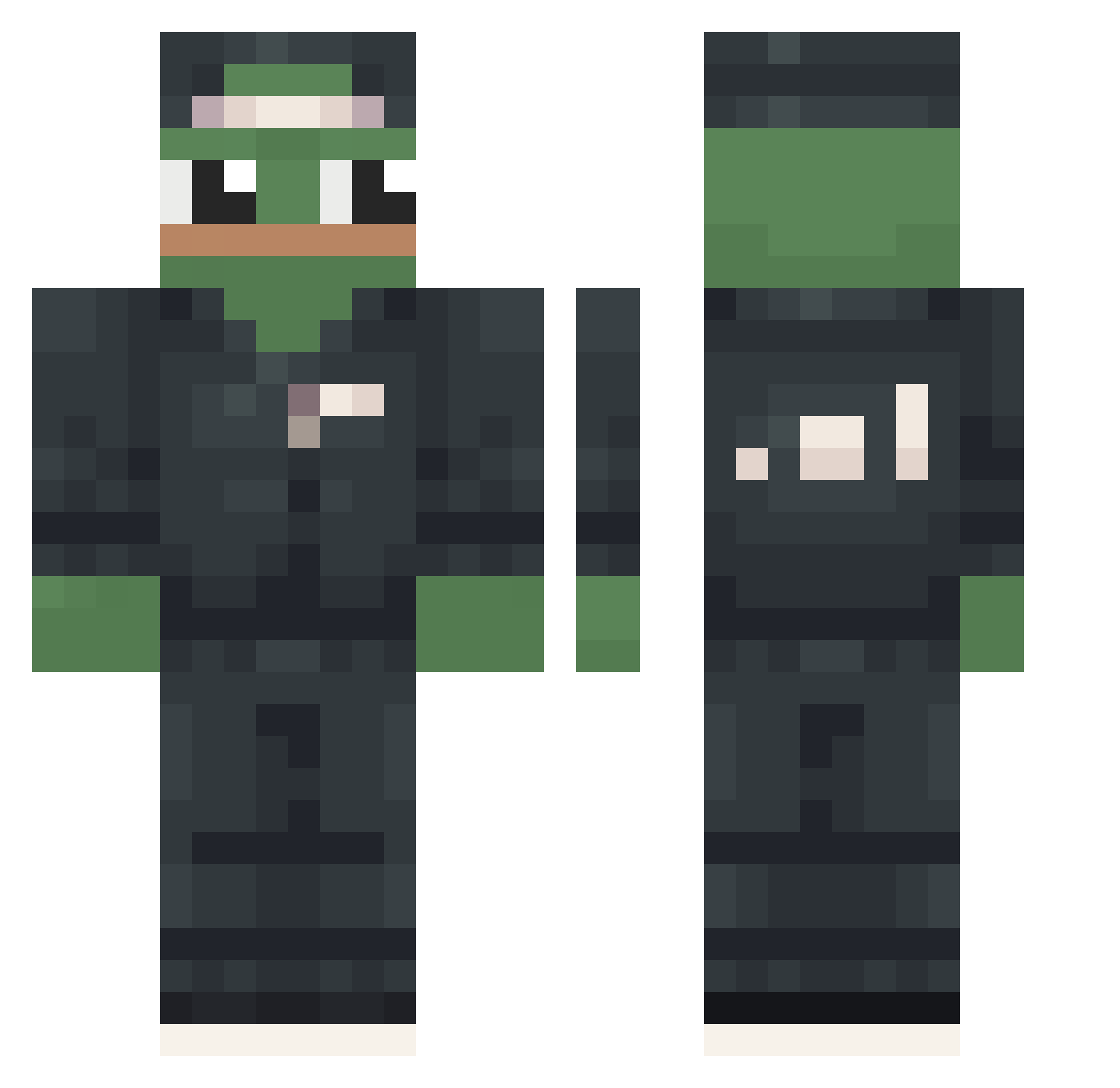 YabSensei Minecraft skin, front and back view