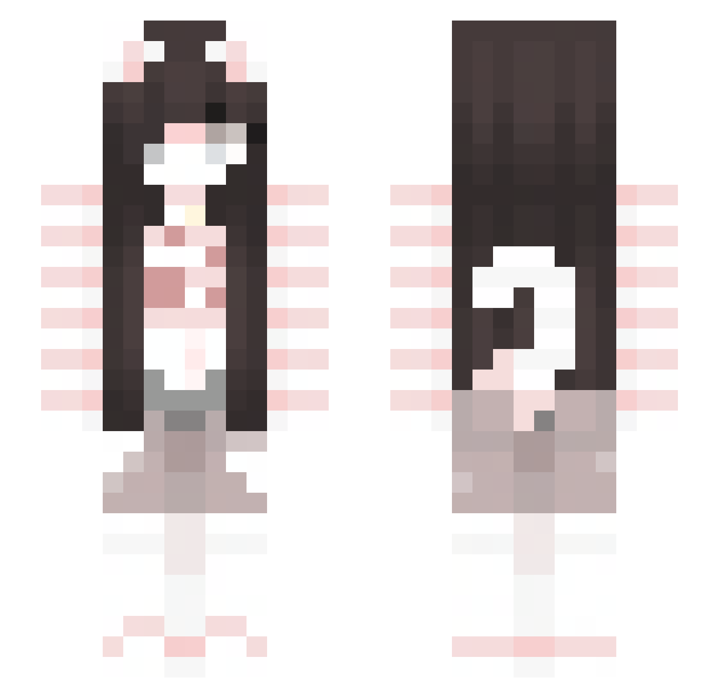 forelskett Minecraft skin, front and back view