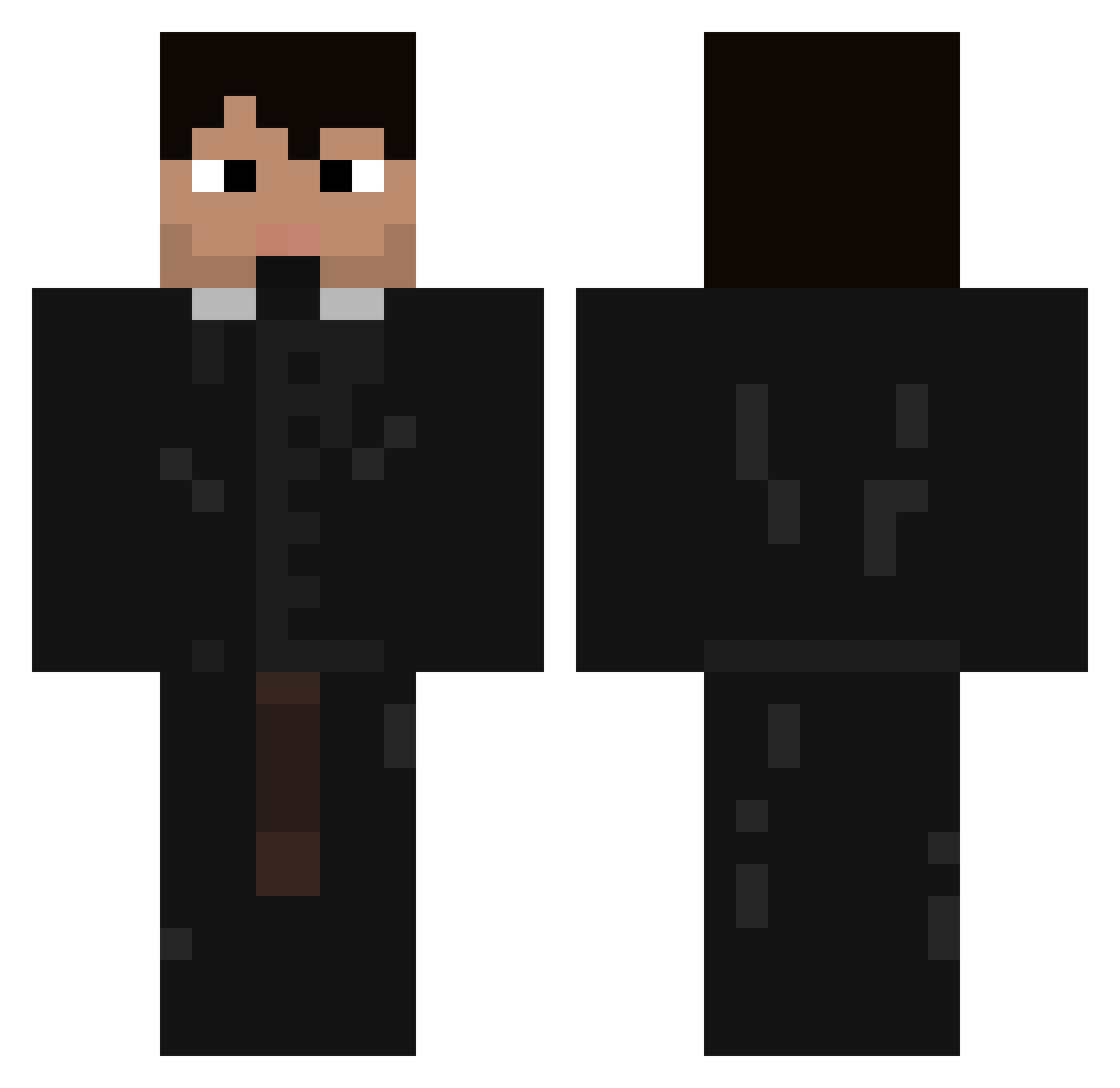 Boblean Minecraft skin, front and back view