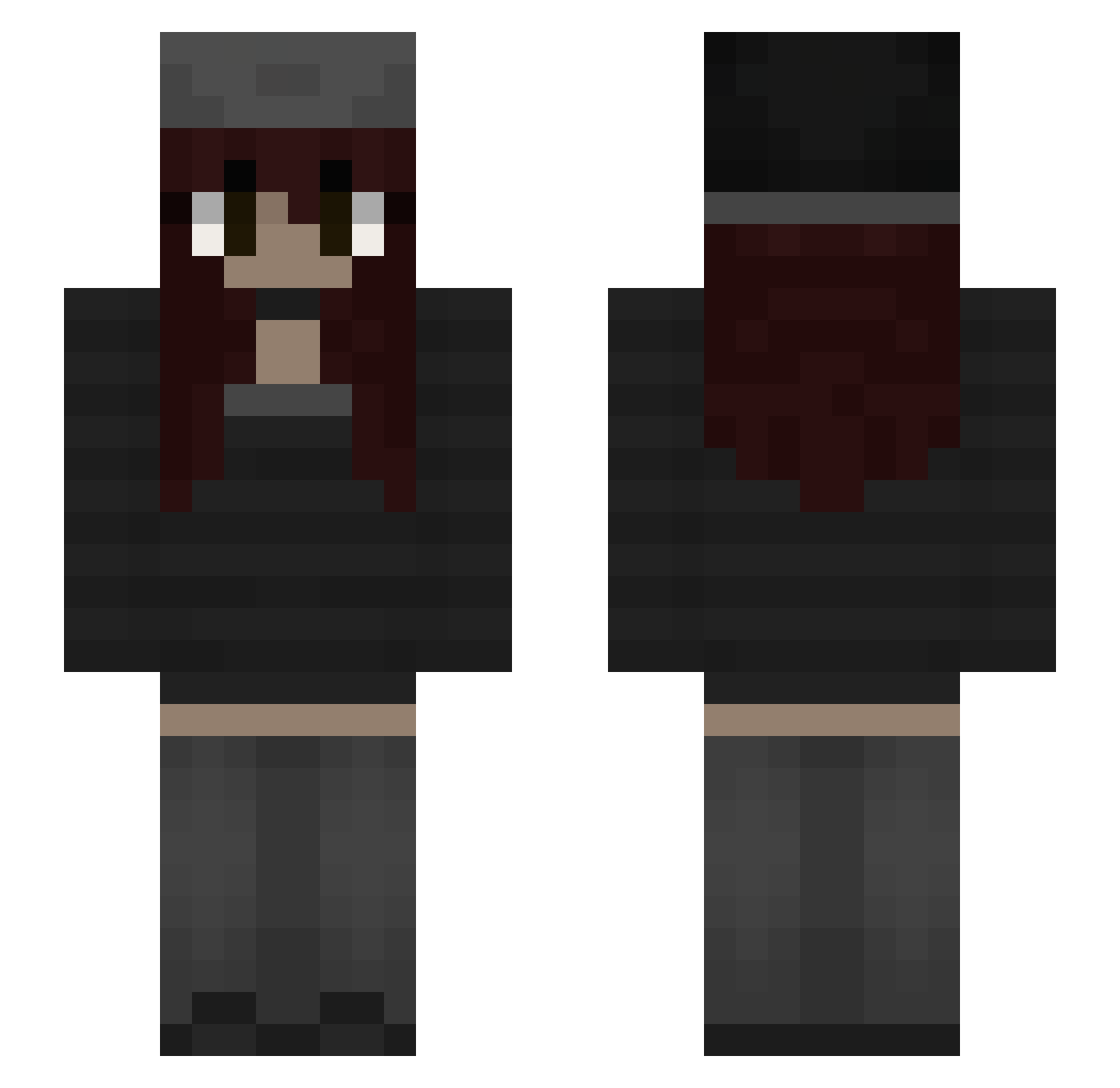 r6inous Minecraft skin, front and back view
