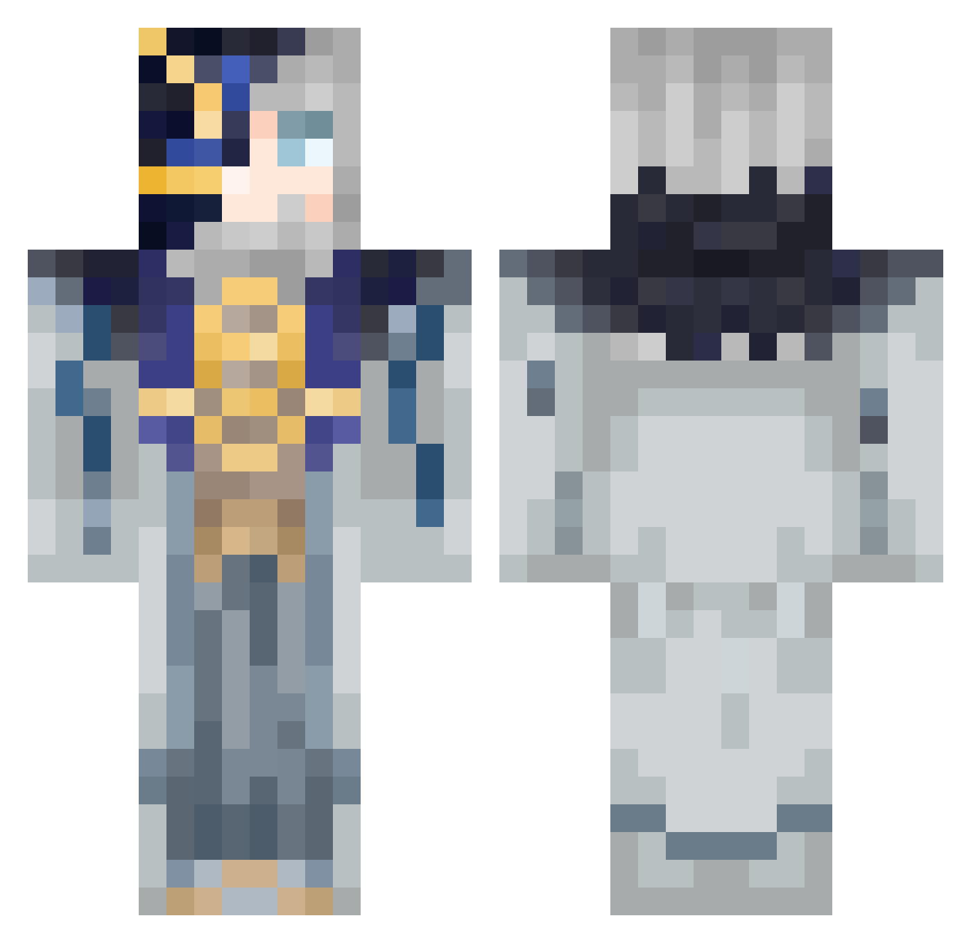 DokiDok Minecraft skin, front and back view