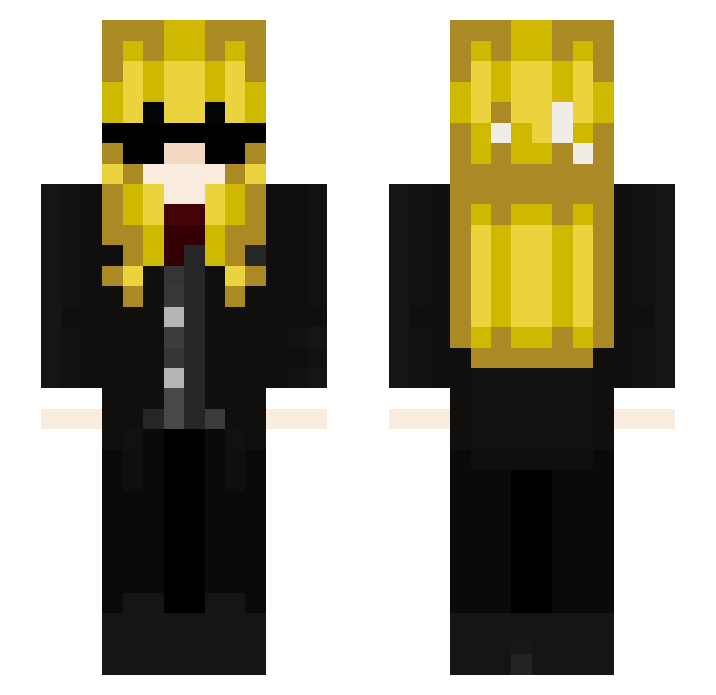 SpaeComputer Minecraft skin, front and back view