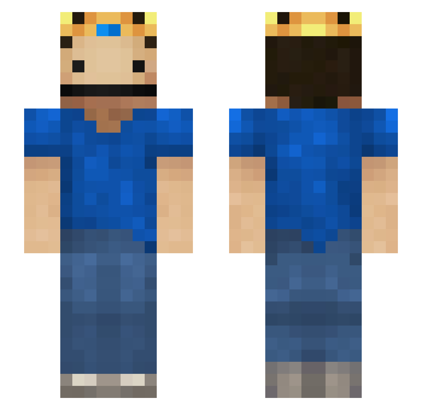 Ozezzz Minecraft skin, front and back view