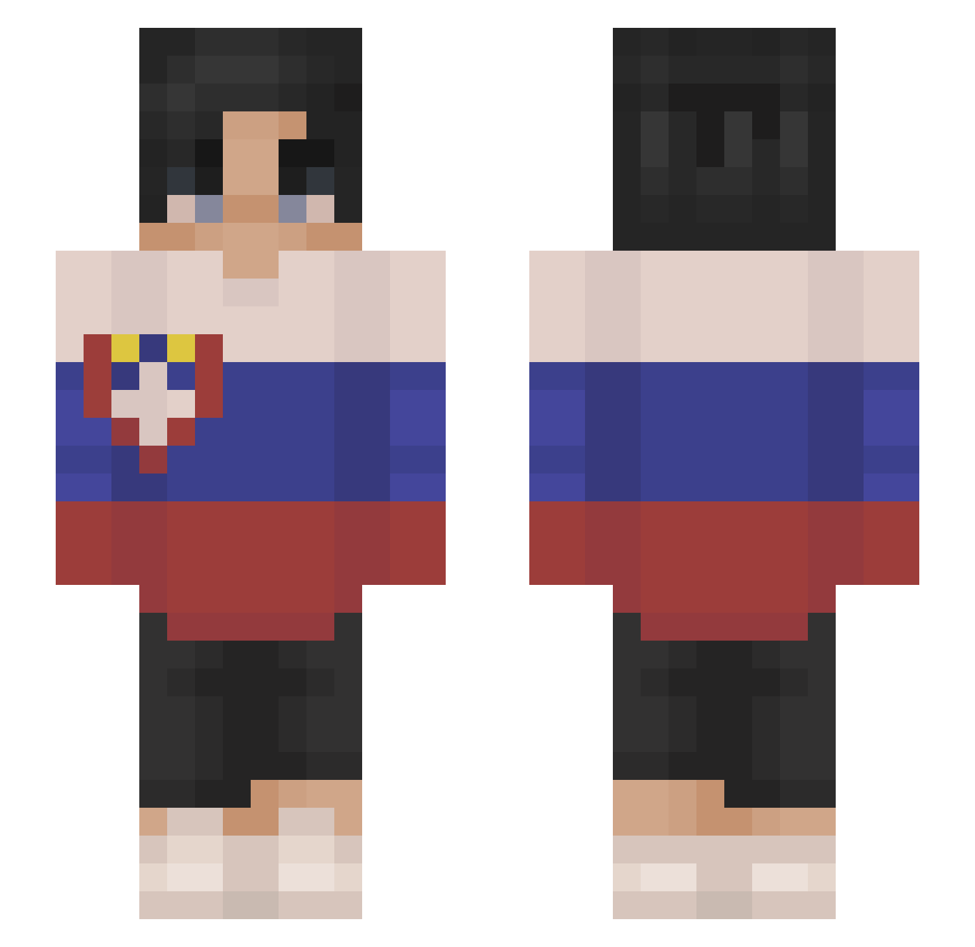 tomiokaa Minecraft skin, front and back view