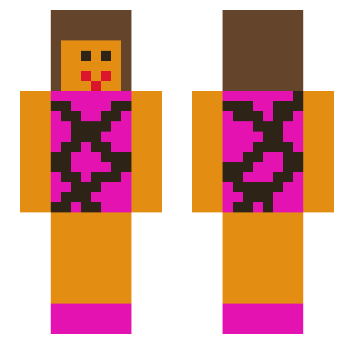 Vendulka Minecraft skin, front and back view