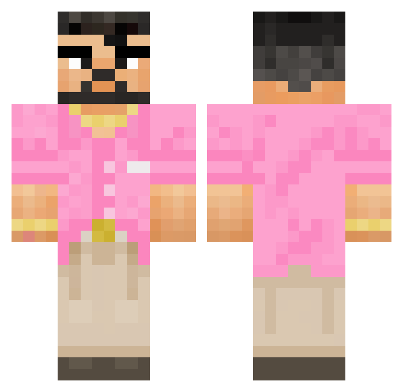 xFusion1 Minecraft skin, front and back view
