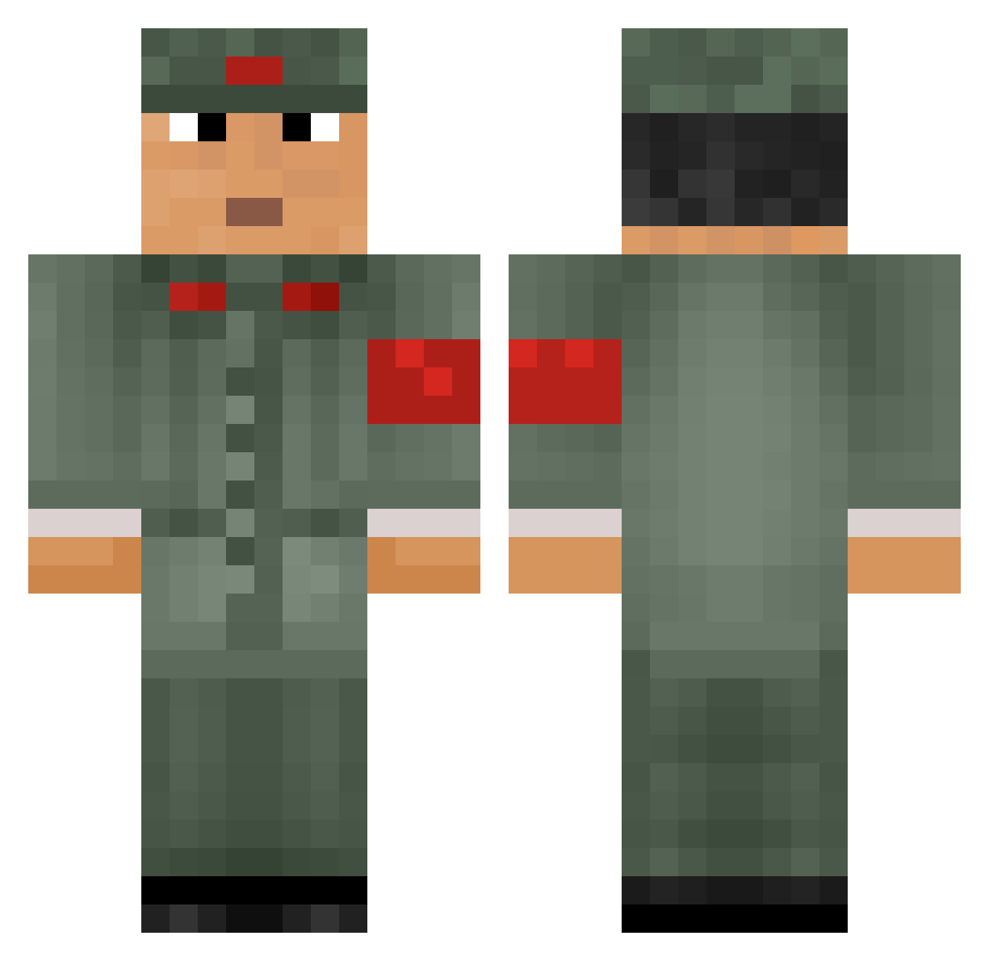 Gryme19 Minecraft skin, front and back view