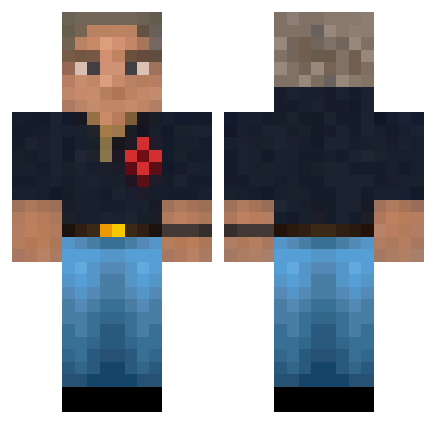 sonze_gaymer Minecraft skin, front and back view