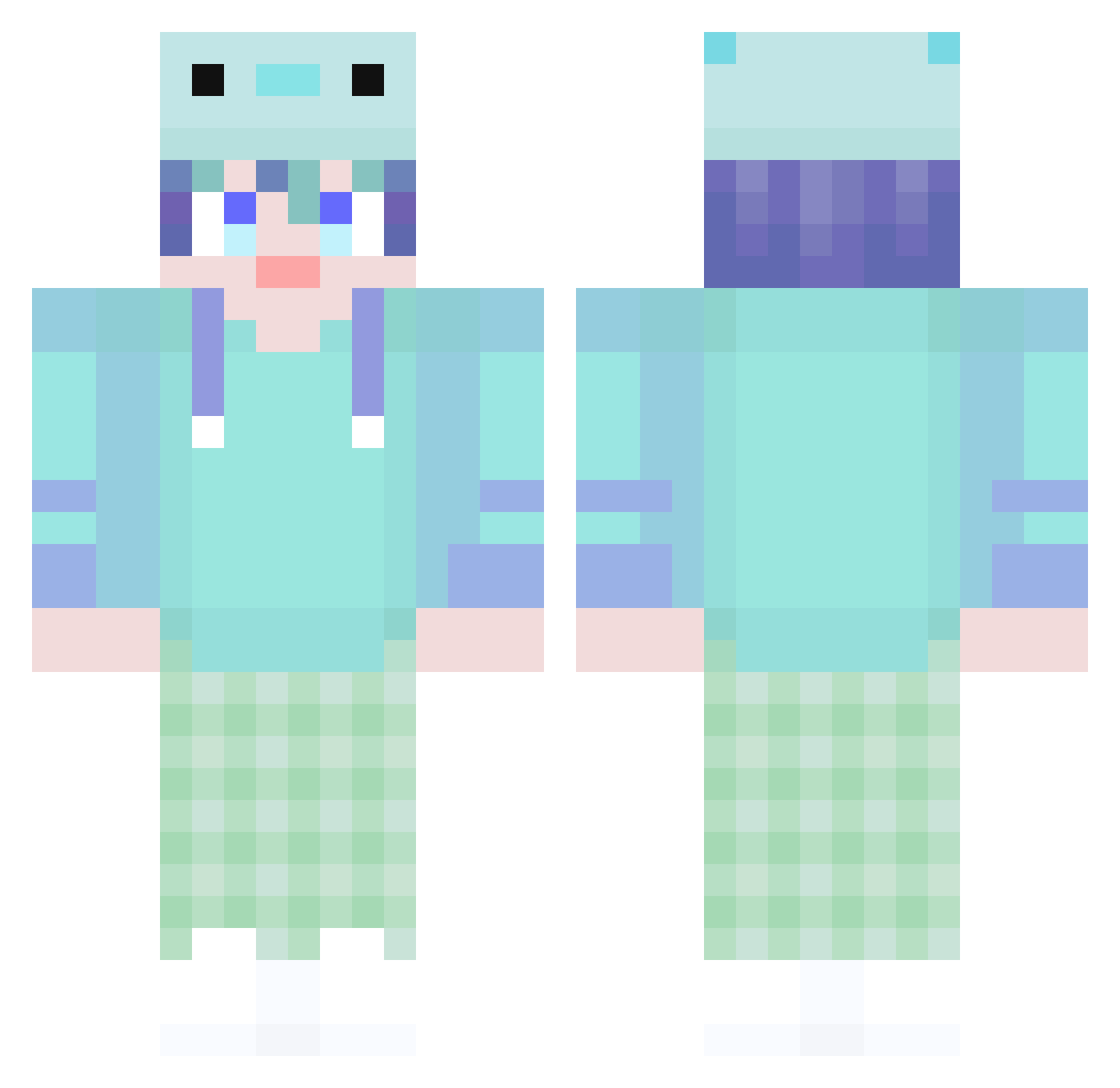 DualTwo Minecraft skin, front and back view