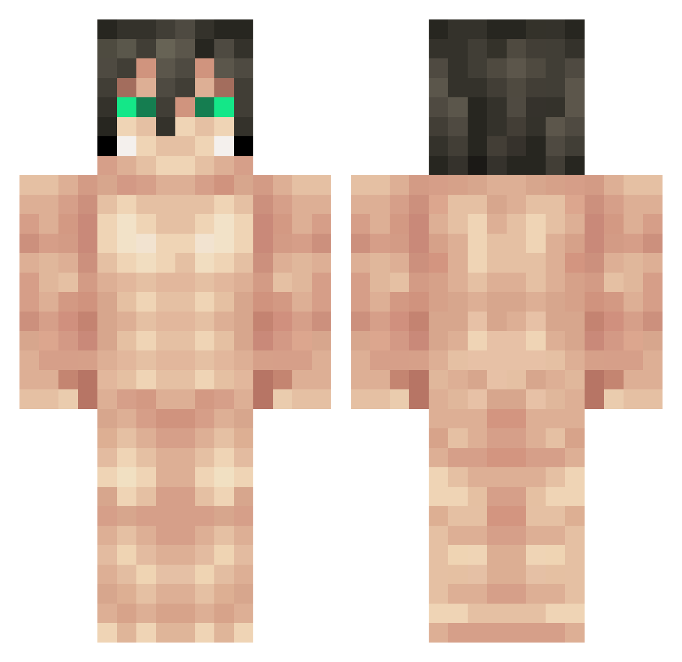 carrotlmao Minecraft skin, front and back view