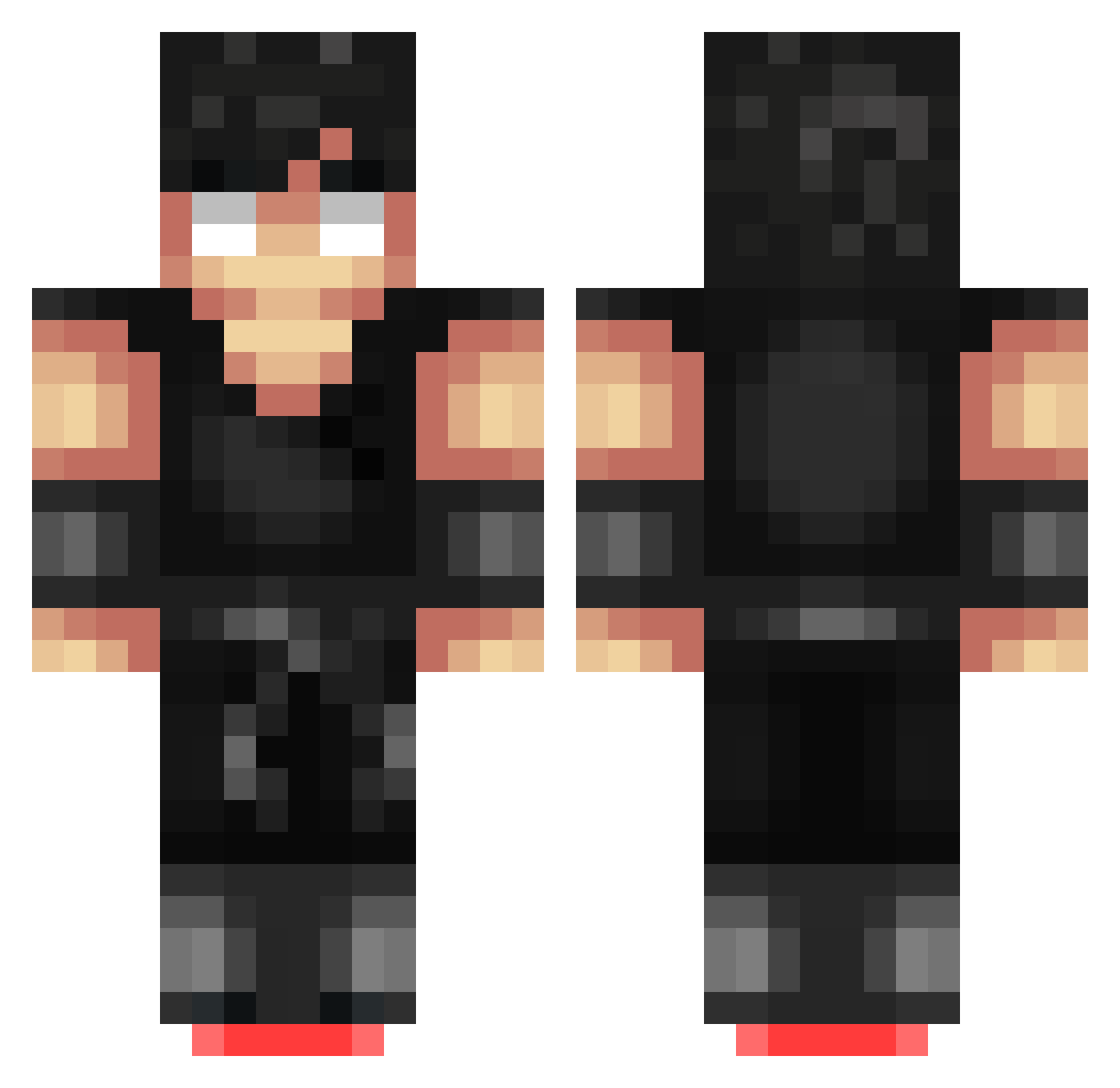 Nascence Minecraft skin, front and back view