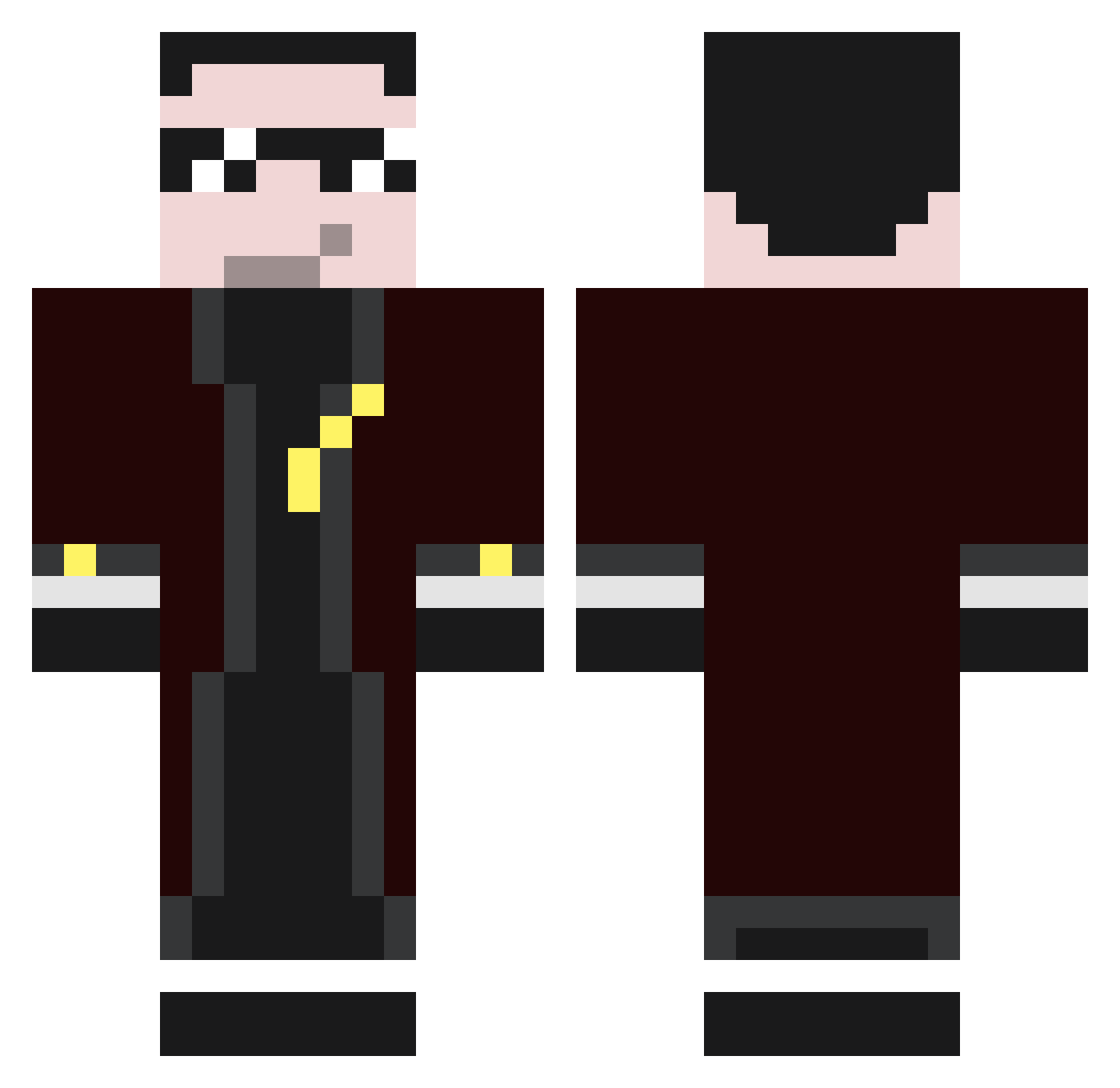 Loner777 Minecraft skin, front and back view