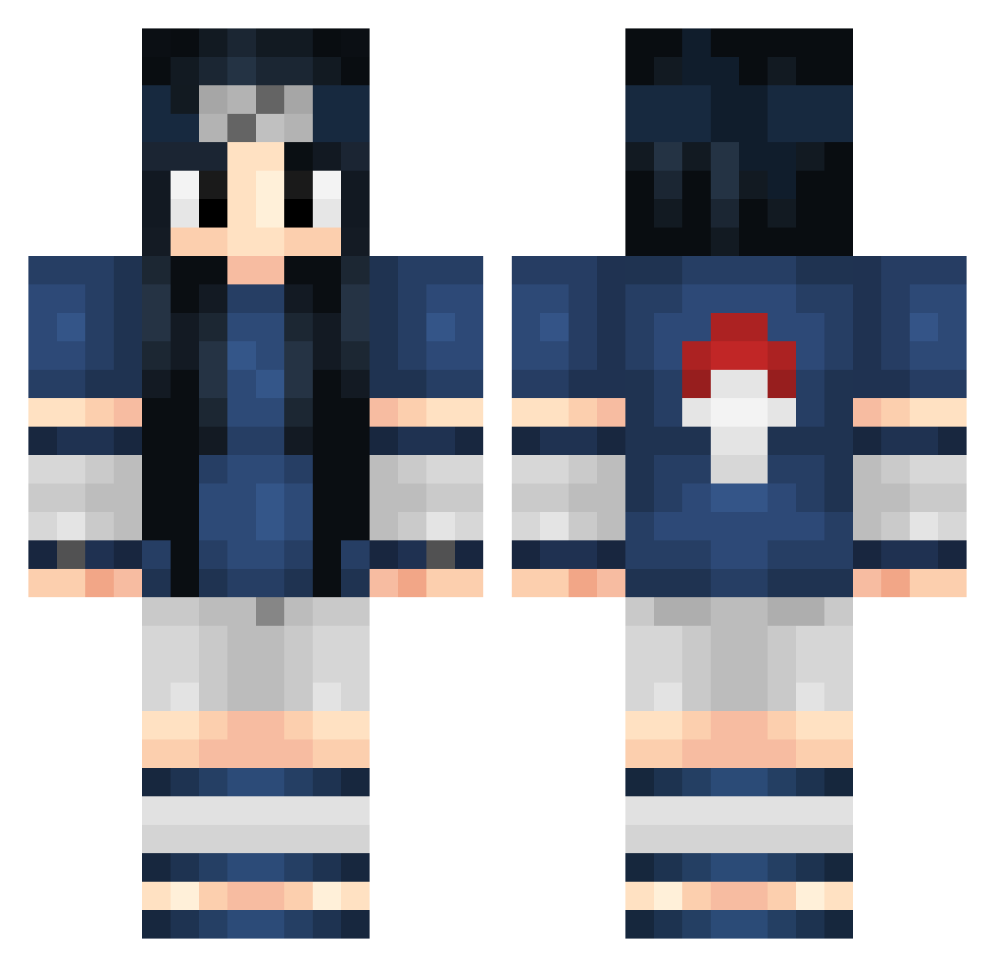 Ayshu Minecraft skin, front and back view