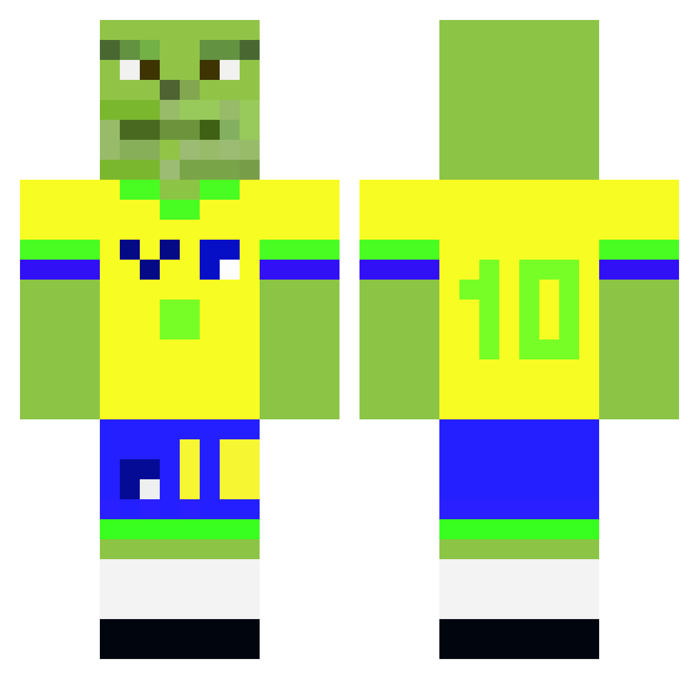 NilerivkYT Minecraft skin, front and back view