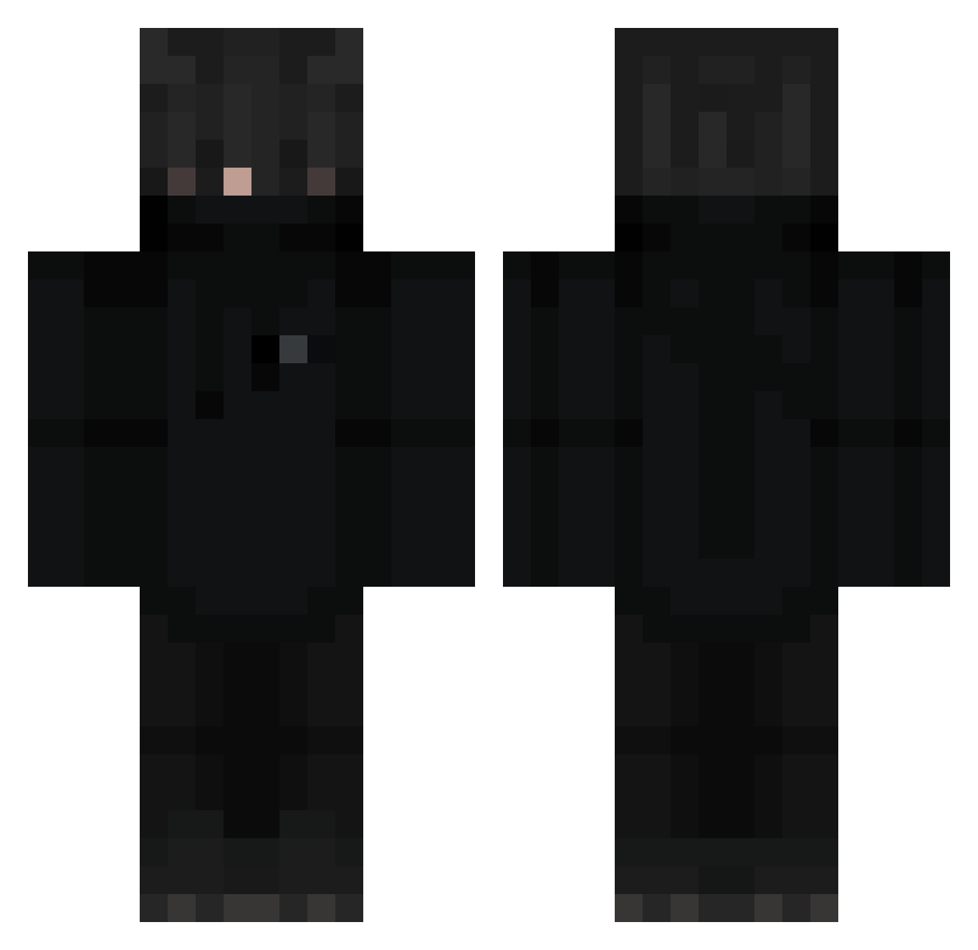 Whute Minecraft skin, front and back view
