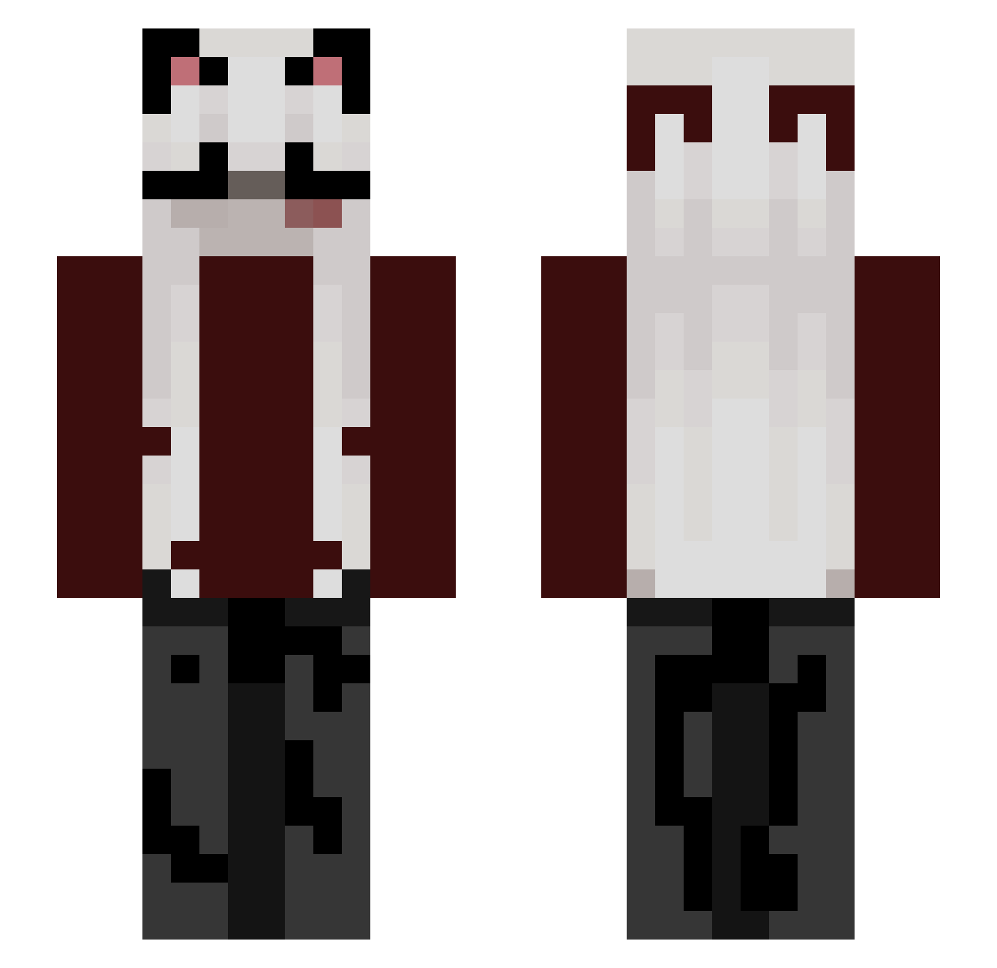 OmiIsCute Minecraft skin, front and back view