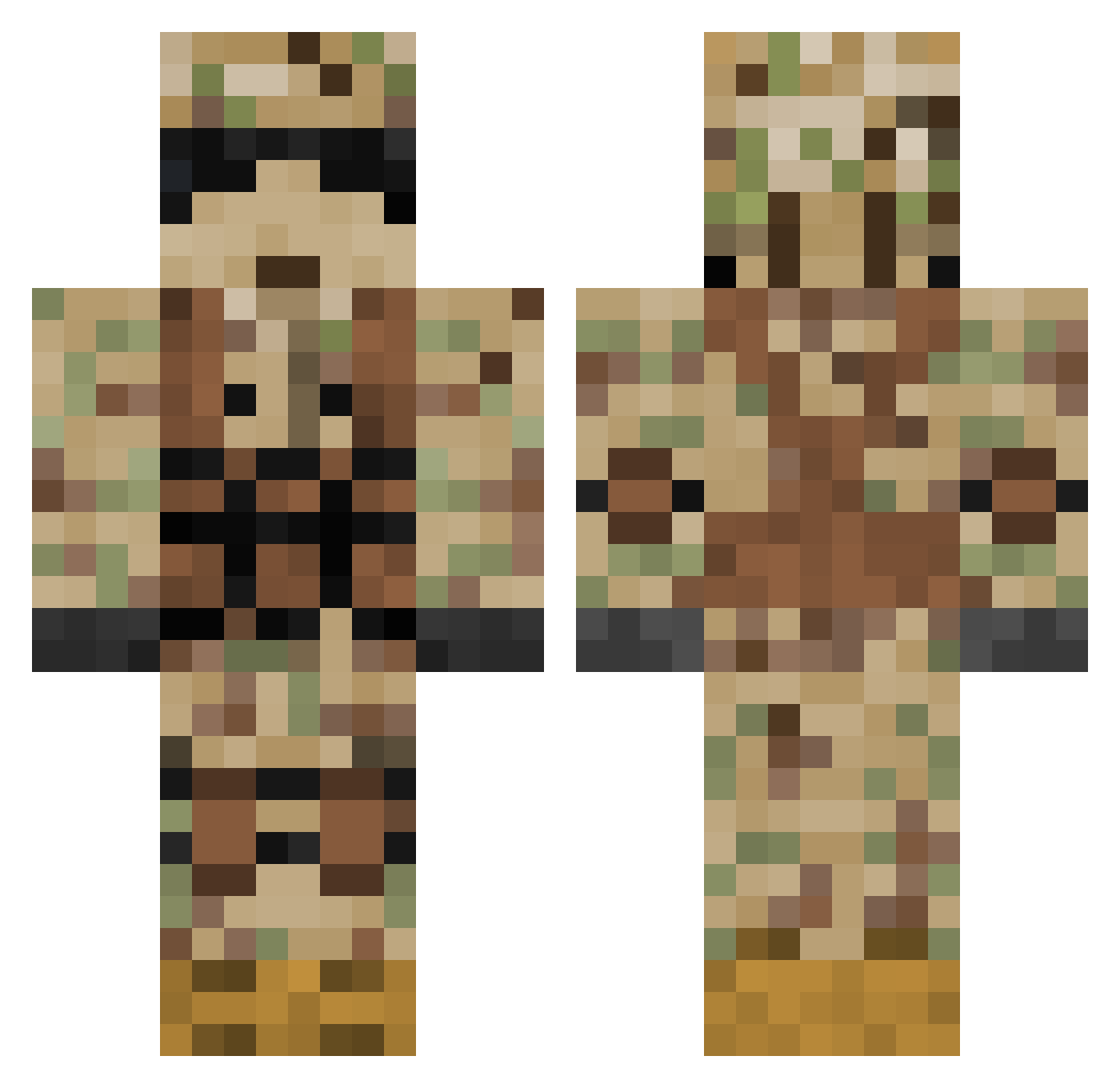 H0UND_ZER0 Minecraft skin, front and back view