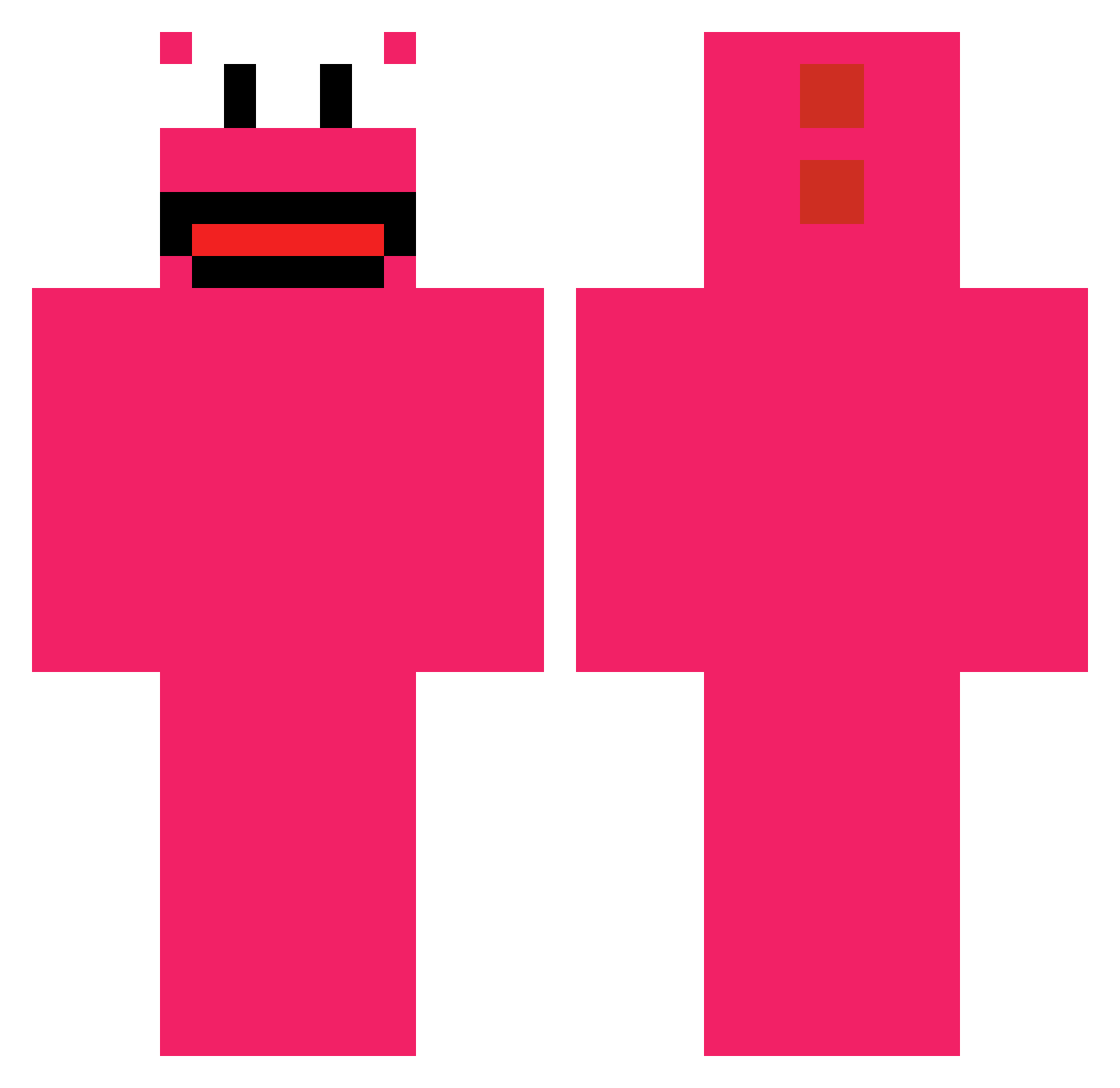 coral Minecraft skin, front and back view