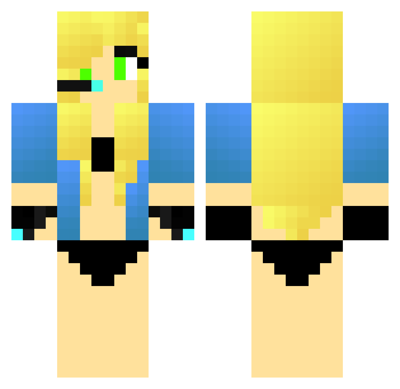 Lassar Minecraft skin, front and back view