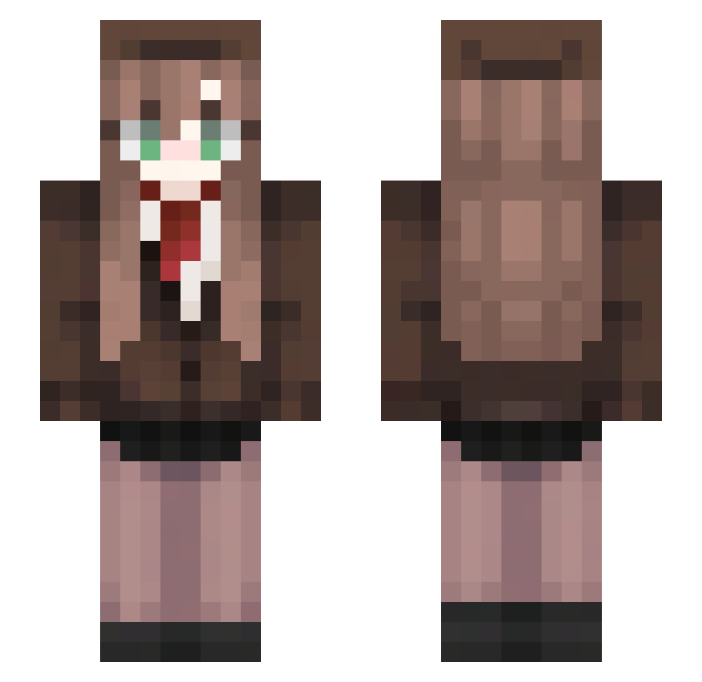 GummLoy Minecraft skin, front and back view