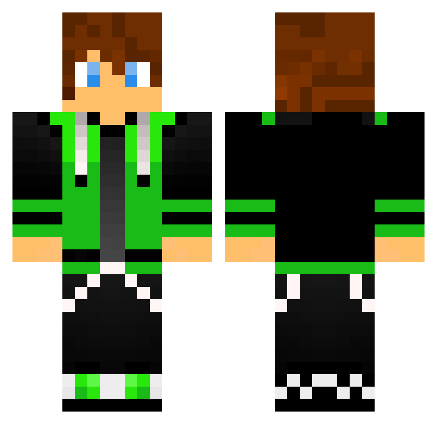 Stronghouse13 Minecraft skin, front and back view