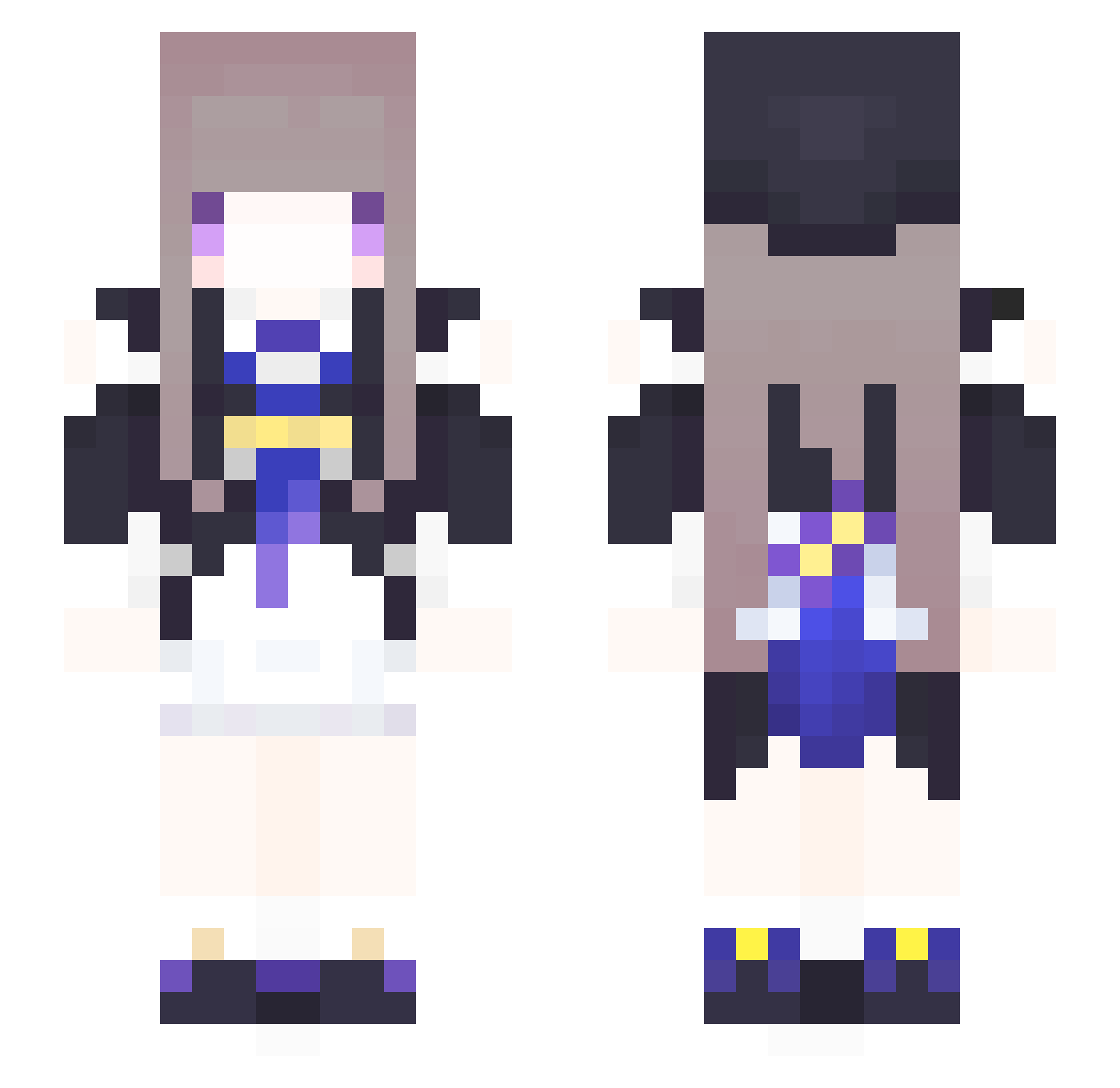 Nikumanbaoz Minecraft skin, front and back view