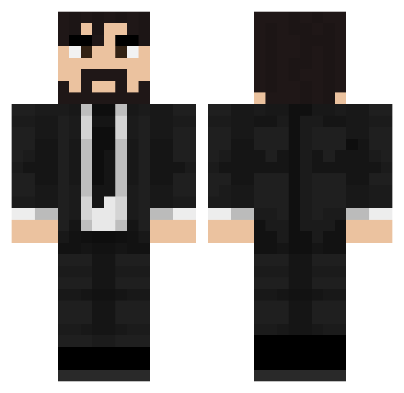 Wakif Minecraft skin, front and back view