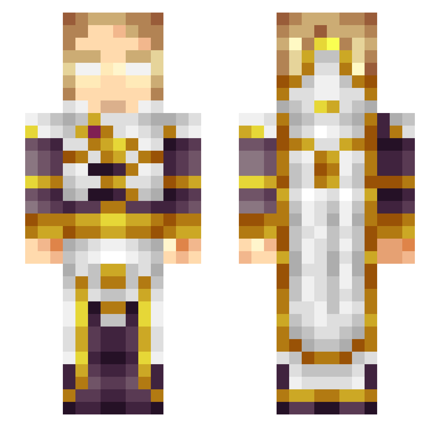 FFStef Minecraft skin, front and back view