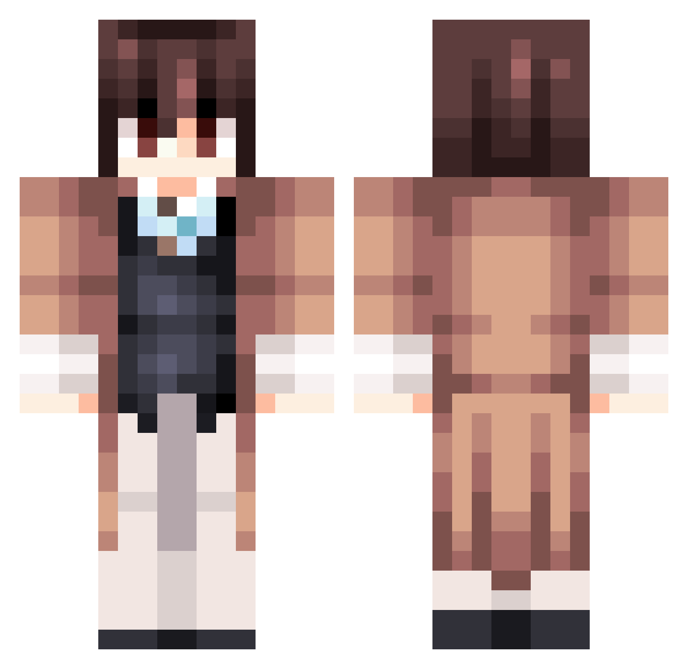 GuitarMusic10 Minecraft skin, front and back view
