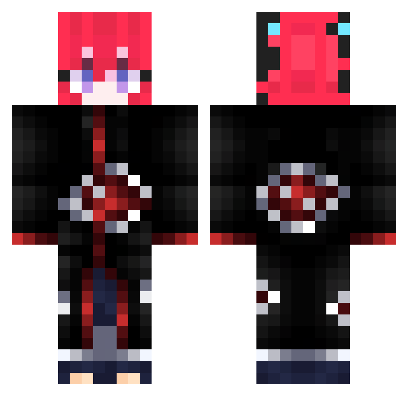 Fantas012 Minecraft skin, front and back view