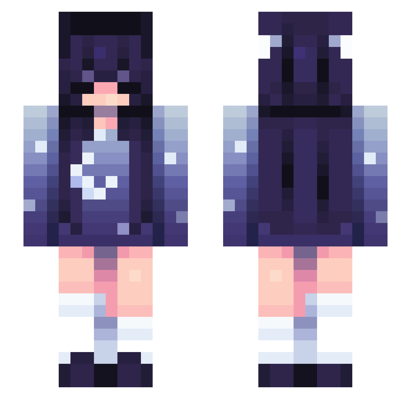 Skirk985 Minecraft skin, front and back view