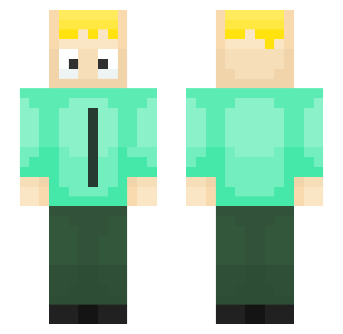 HyperXEpic Minecraft skin, front and back view