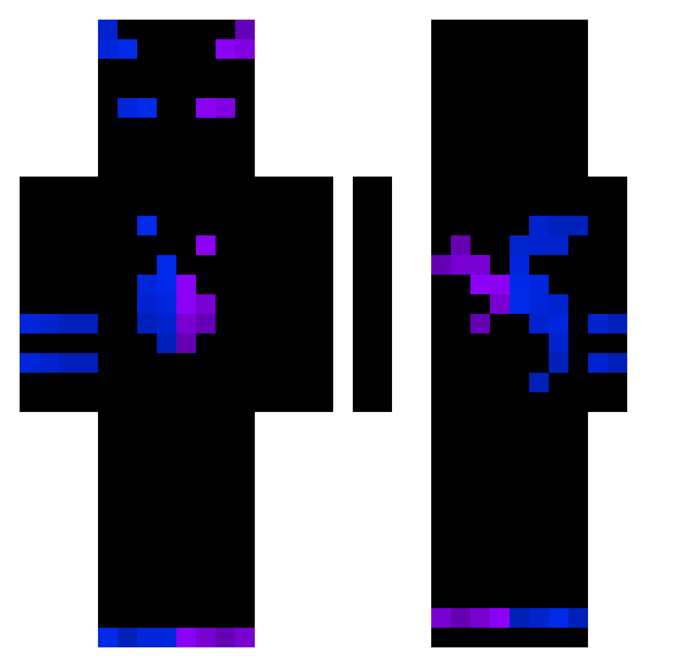 Kidfromfortnite Minecraft skin, front and back view