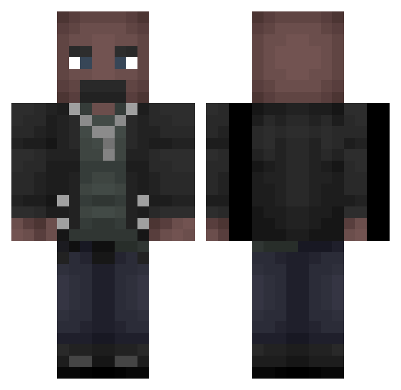 My_Plump_Cheek Minecraft skin, front and back view