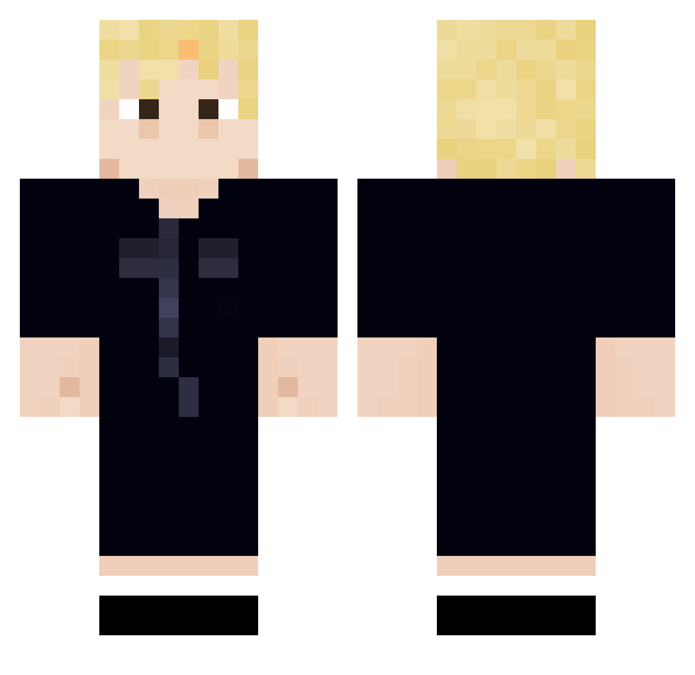 w4id Minecraft skin, front and back view