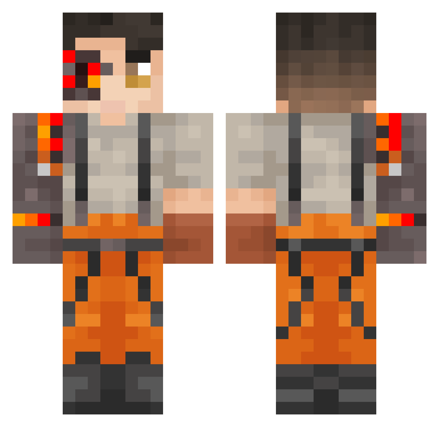 peppozofficial Minecraft skin, front and back view