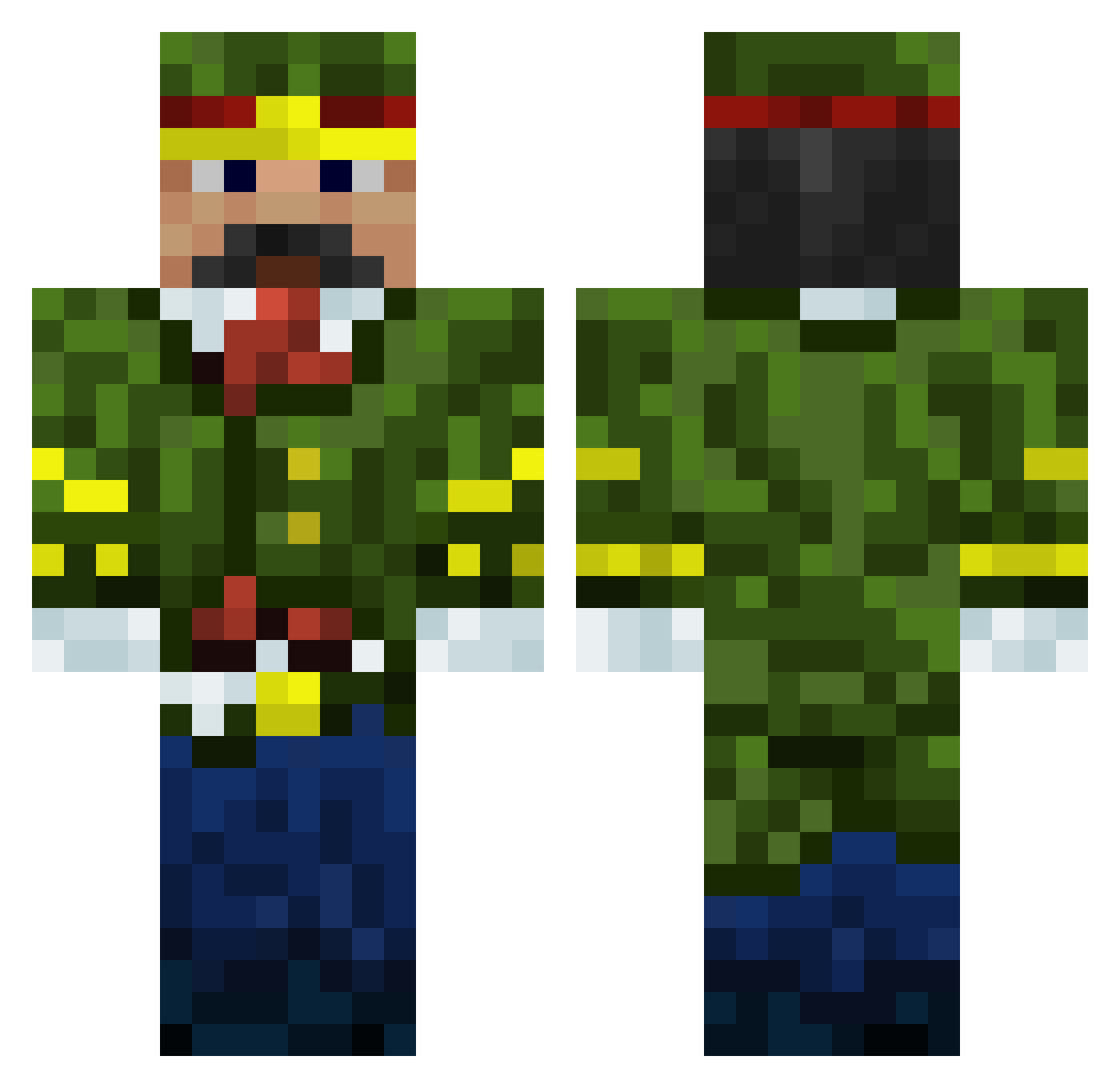 Gracak Minecraft skin, front and back view