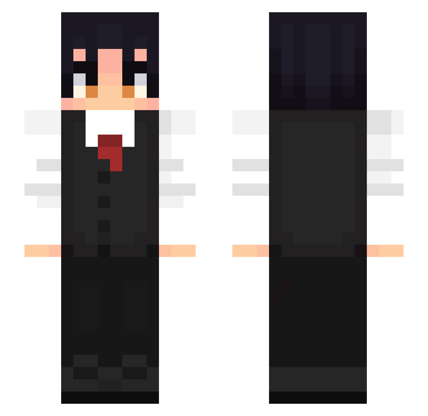 xTeb Minecraft skin, front and back view