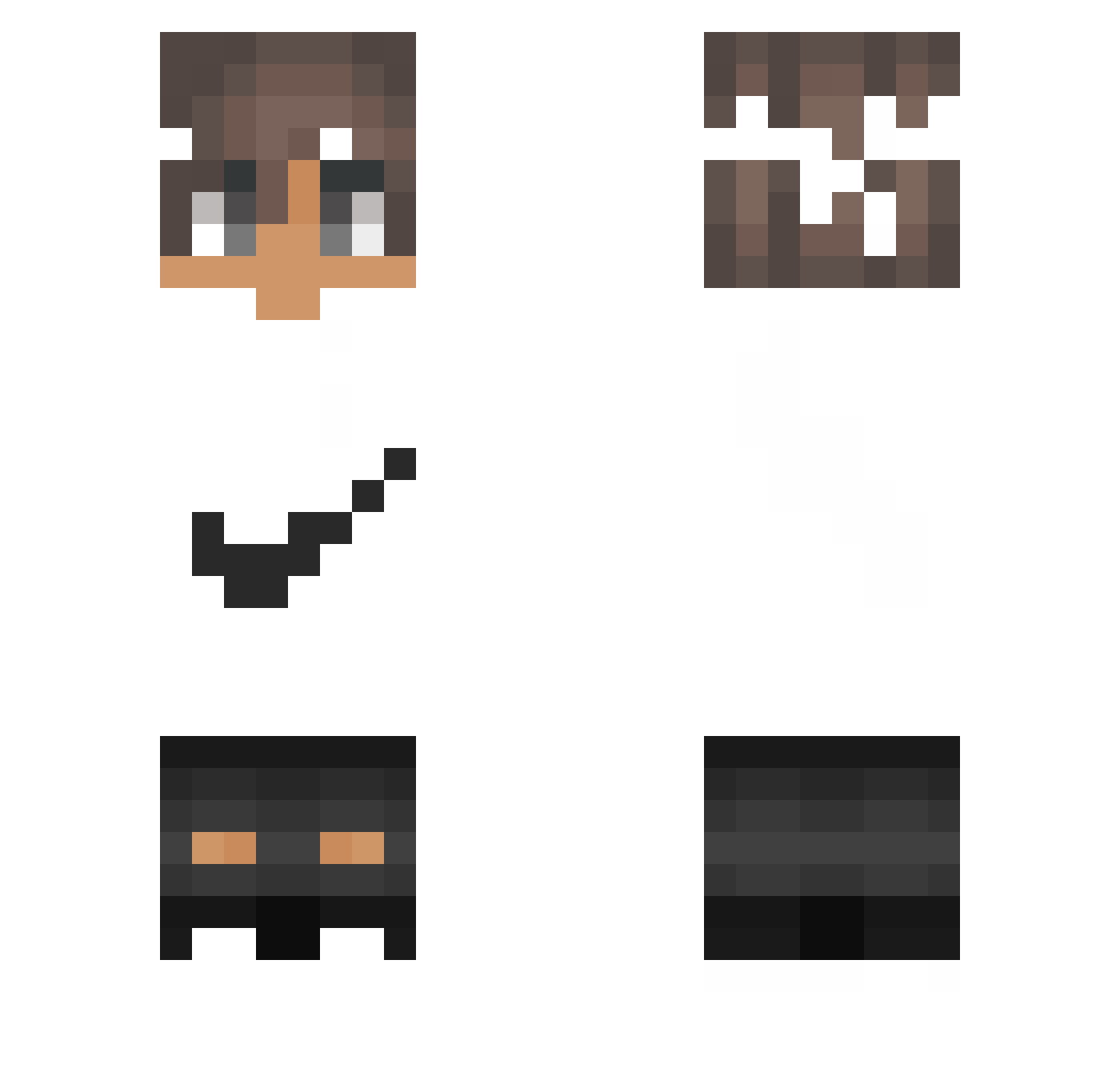 Filousse Minecraft skin, front and back view