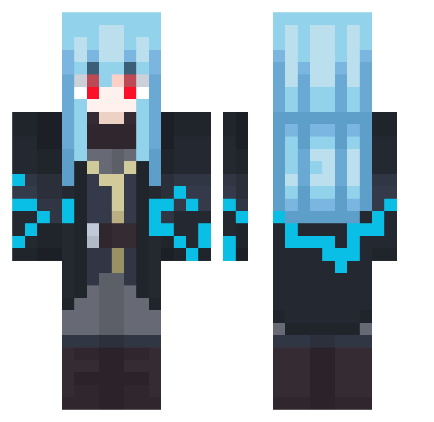 Malthaon Minecraft skin, front and back view